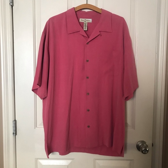 Tommy Bahama Embroidered Men's Pink Silk Shirt Size XL NWOT - Picture 2 of 8